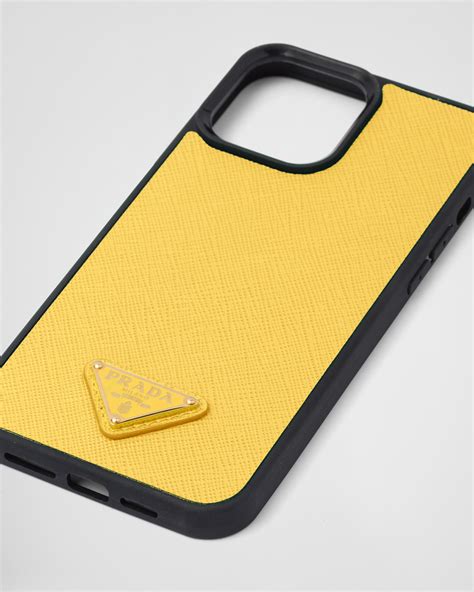 Sunny Yellow Saffiano leather iPhone 13 Pro Max 